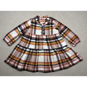 Ruffle Butts Dress Girls 12-18 Months Plaid Flannel Fall Button Detail New